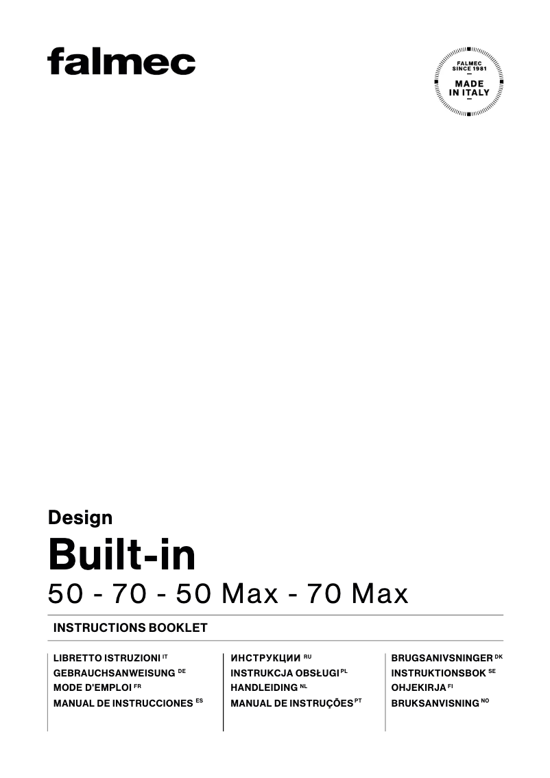 First page image of the manual for Built-in EVO