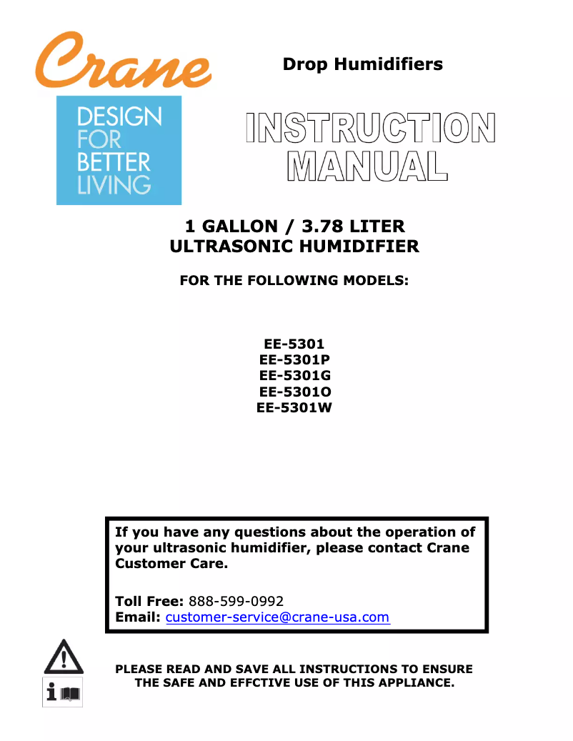 Page 1 of the manual User Manual Crane EE-5301W