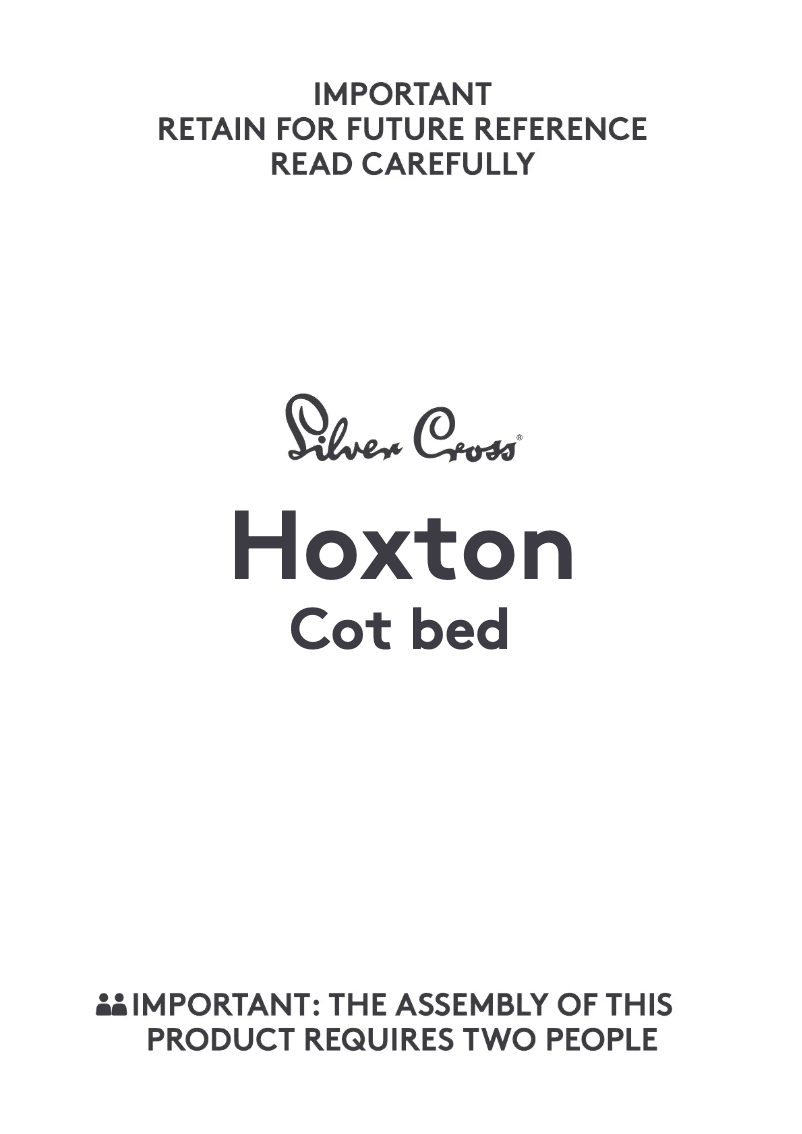 First page image of the manual for Hoxton Cot Bed