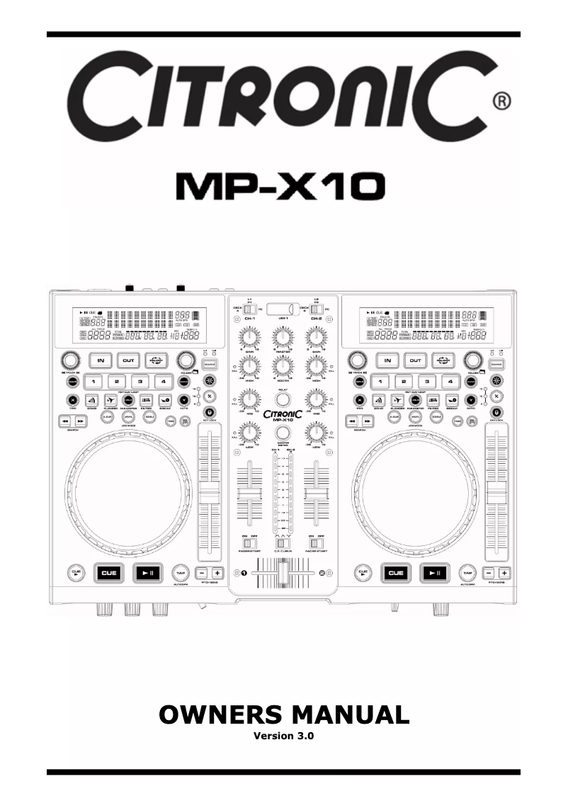 Page 1 of the manual User Manual Citronic MP-X10