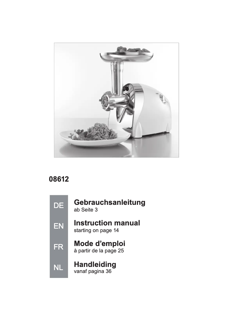 First page image of the manual for 08612