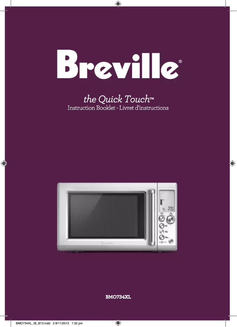 Page 1 of the manual User Manual Breville the Quick Touch BMO734XL