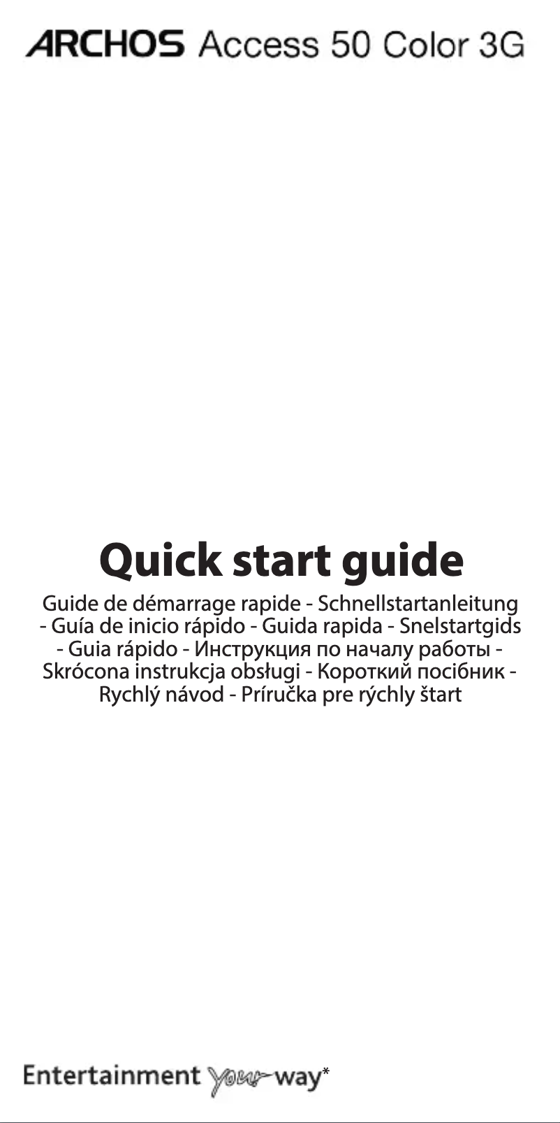 Page 1 of the manual User Manual Archos Junior Phone