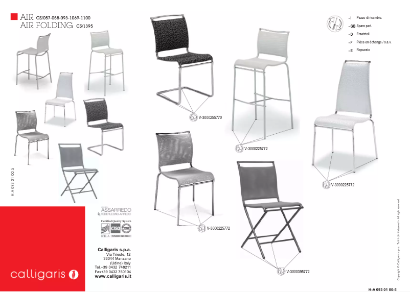 Page 1 of the manual User Manual Calligaris .com AIR FOLDING
