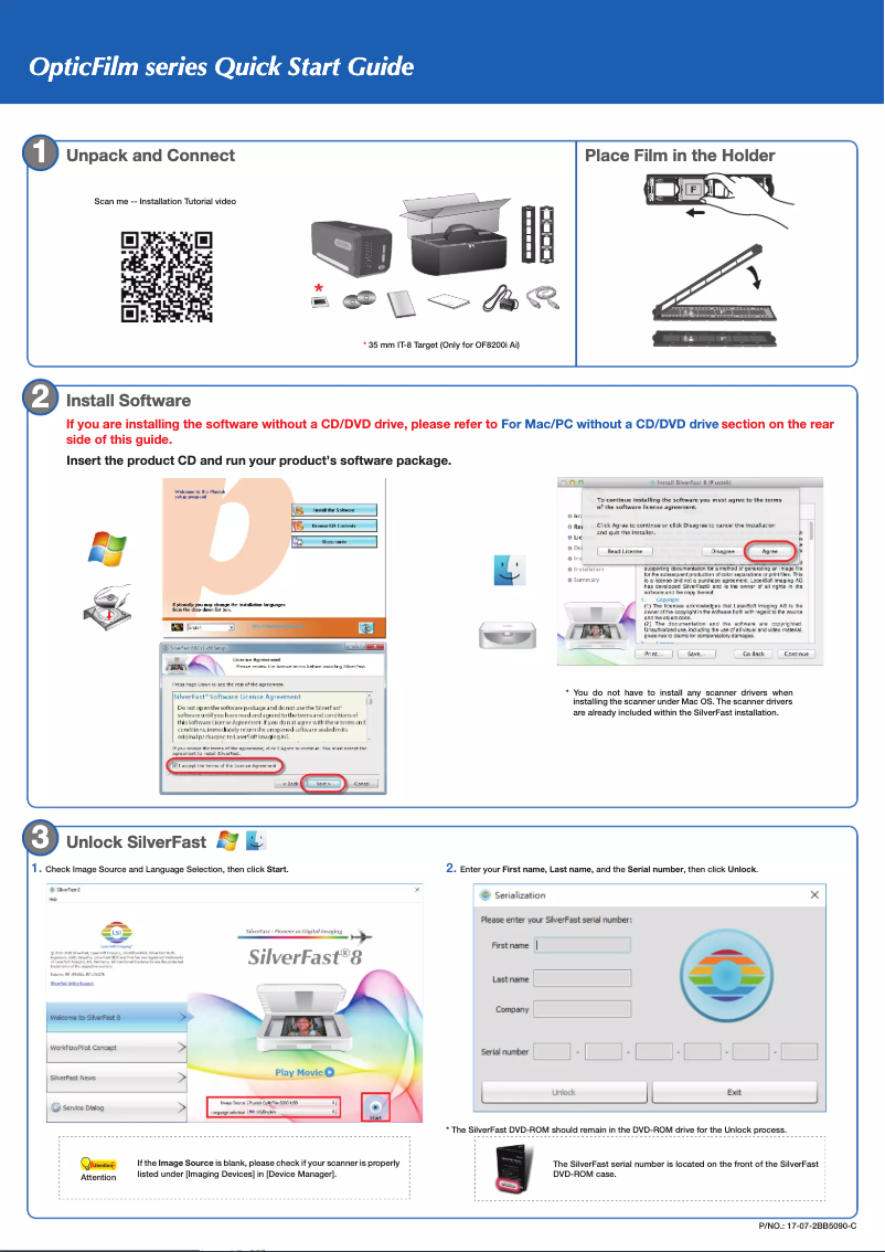 Image de la première page du manuel de l'appareil Opticfilm 8100