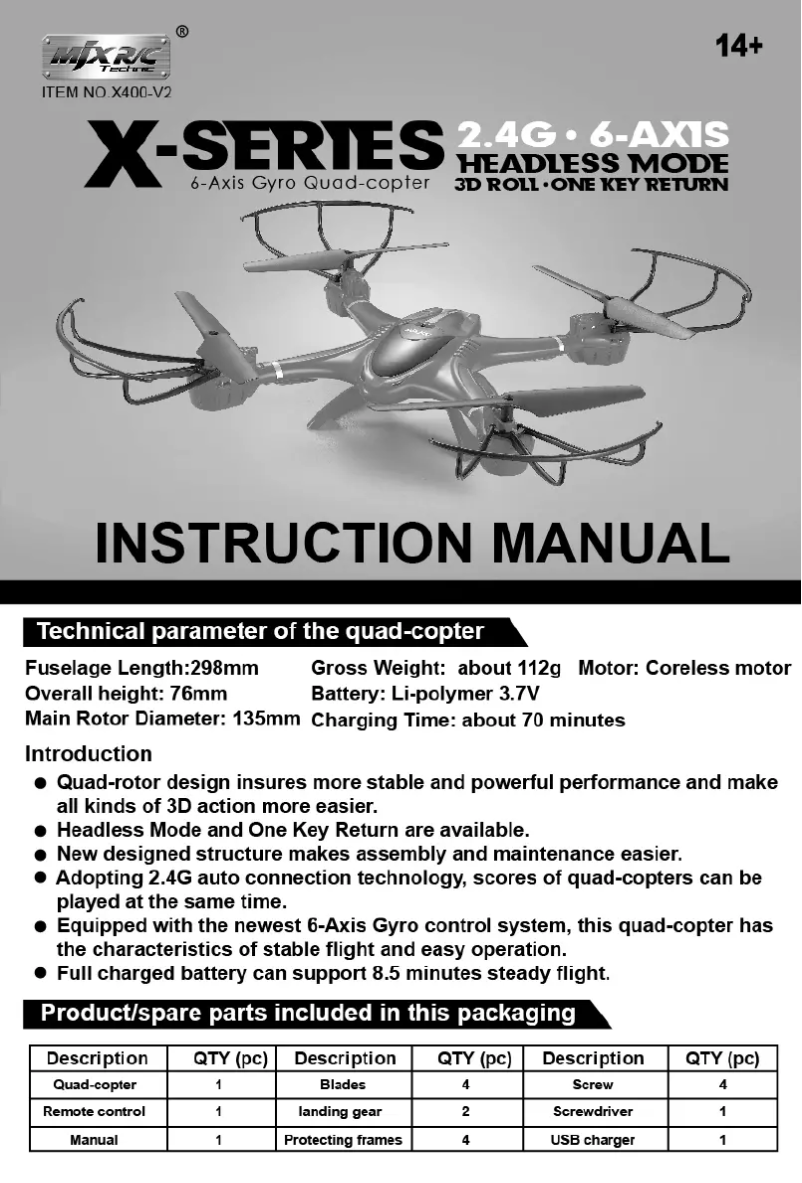 First page image of the manual for X400