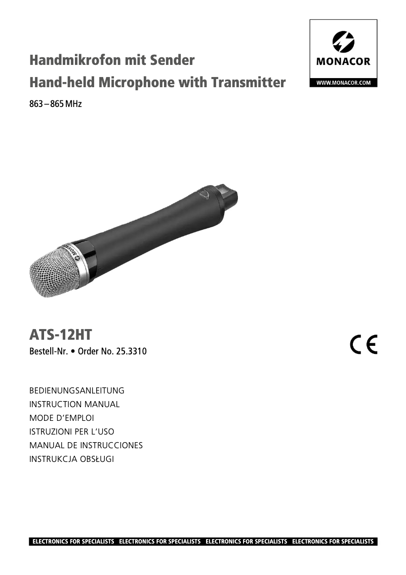 First page image of the manual for ATS-12HT
