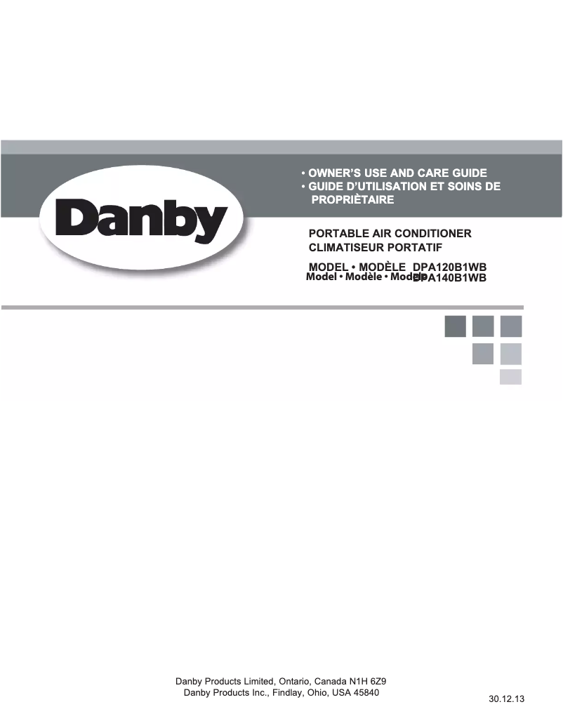 Page 1 of the manual User Manual Danby DPA140B1WB