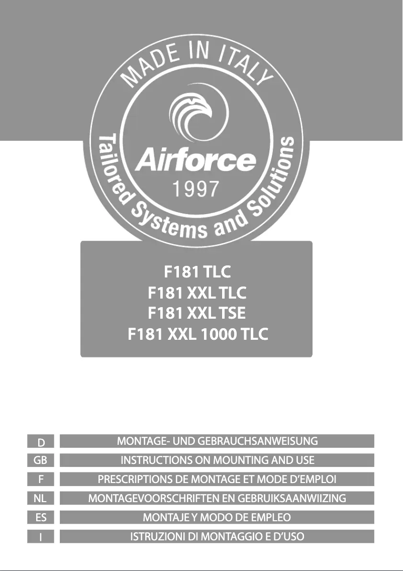 First page image of the manual for F181XXL TLC