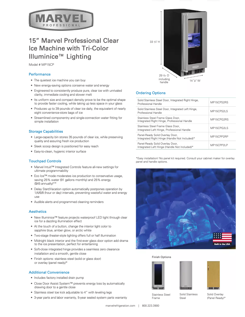 Page 1 of the manual User Manual Marvel MP15CP2R