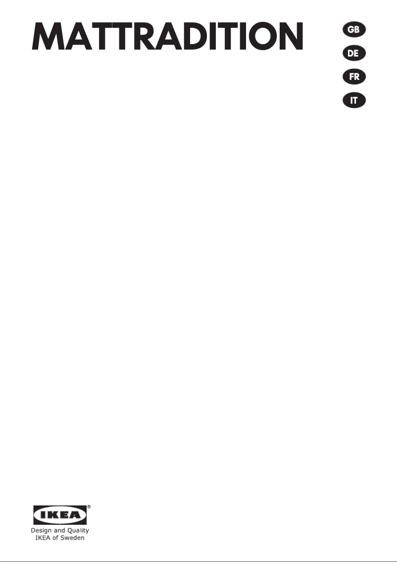 Page 1 of the manual User Manual Ikea MATTRADITION 703.891.44