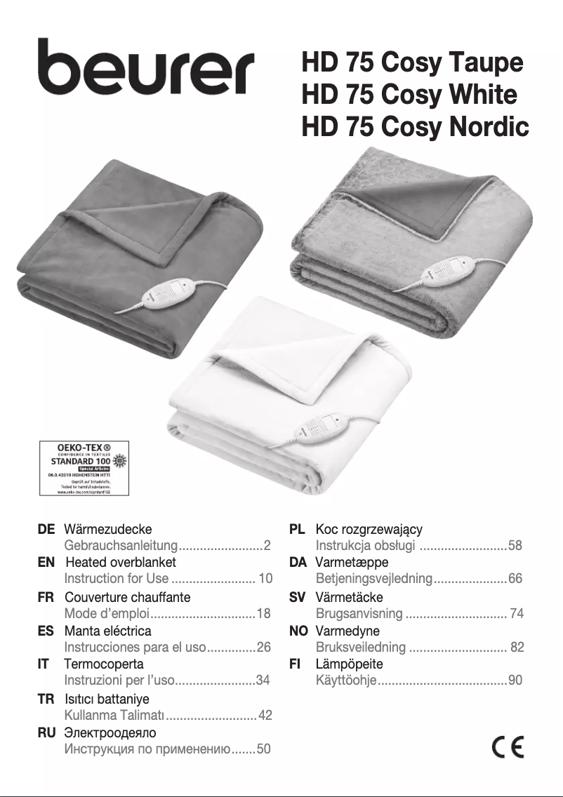 First page image of the manual for HD 75 Cosy