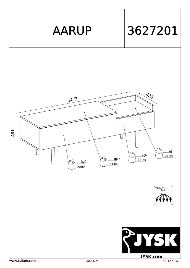 Page 1 of the manual User Manual JYSK Aarup