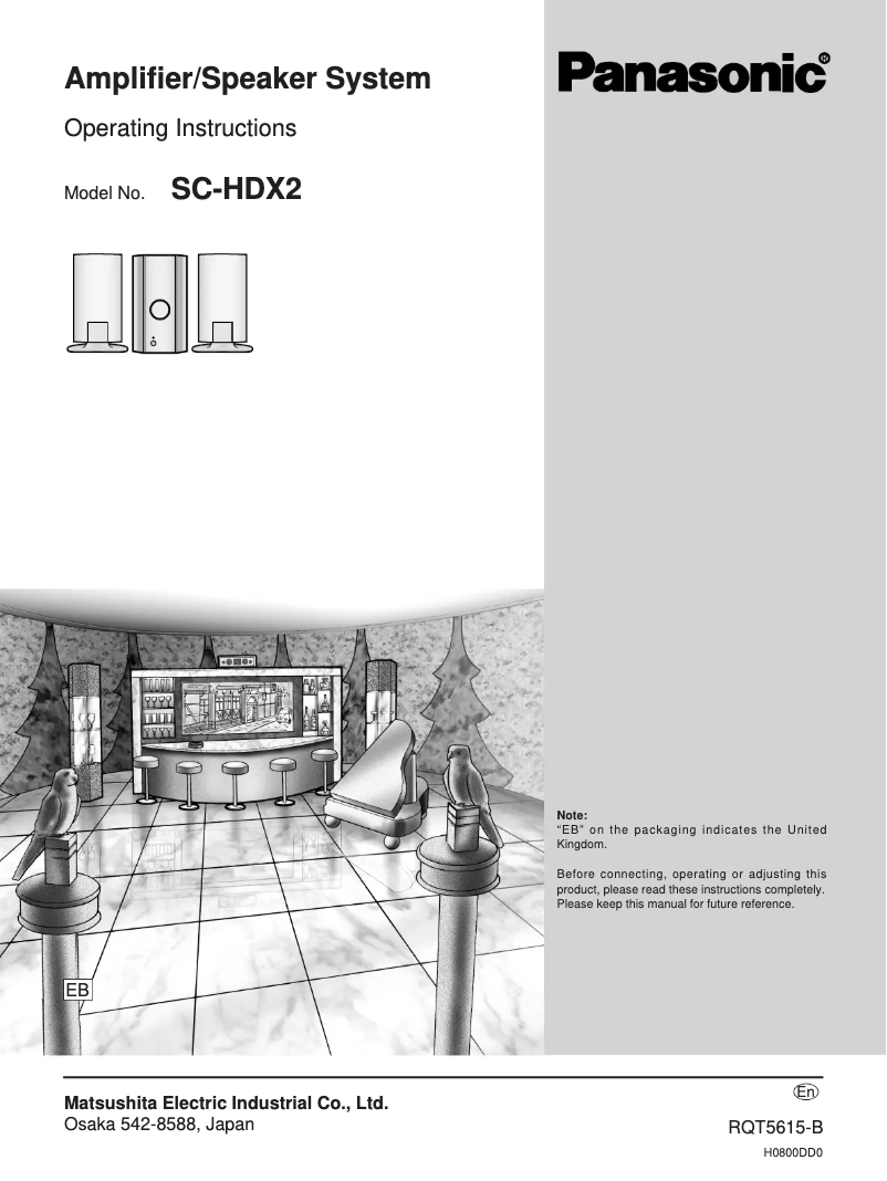 Page 1 of the manual User Manual Panasonic SC-HDX2