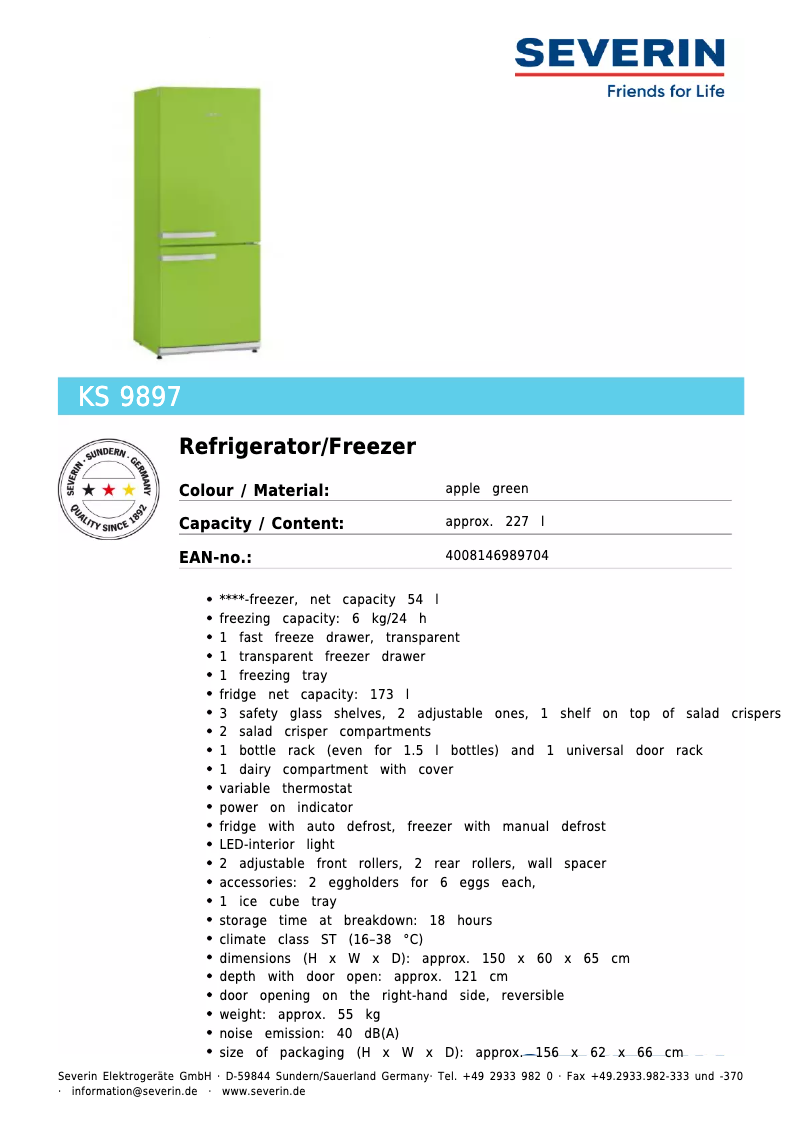 First page image of the manual for KS 9897