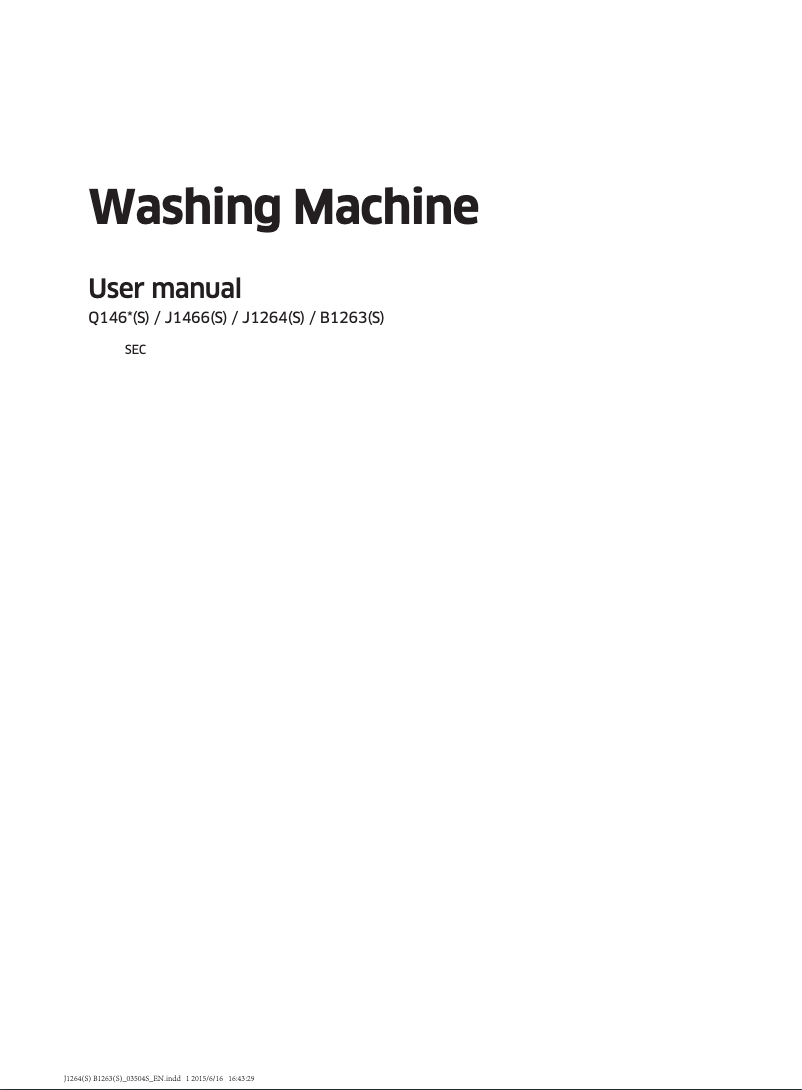 Page 1 of the manual User Manual Samsung J1264S