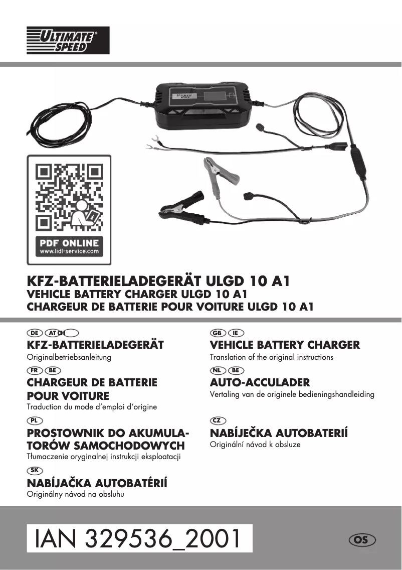 First page image of the manual for ULGD 10 A1