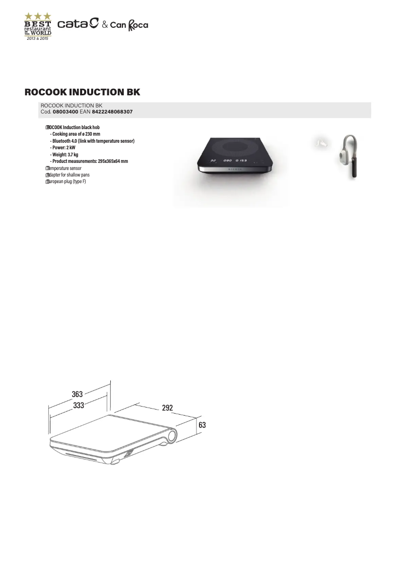 First page image of the manual for ROCOOK INDUCTION