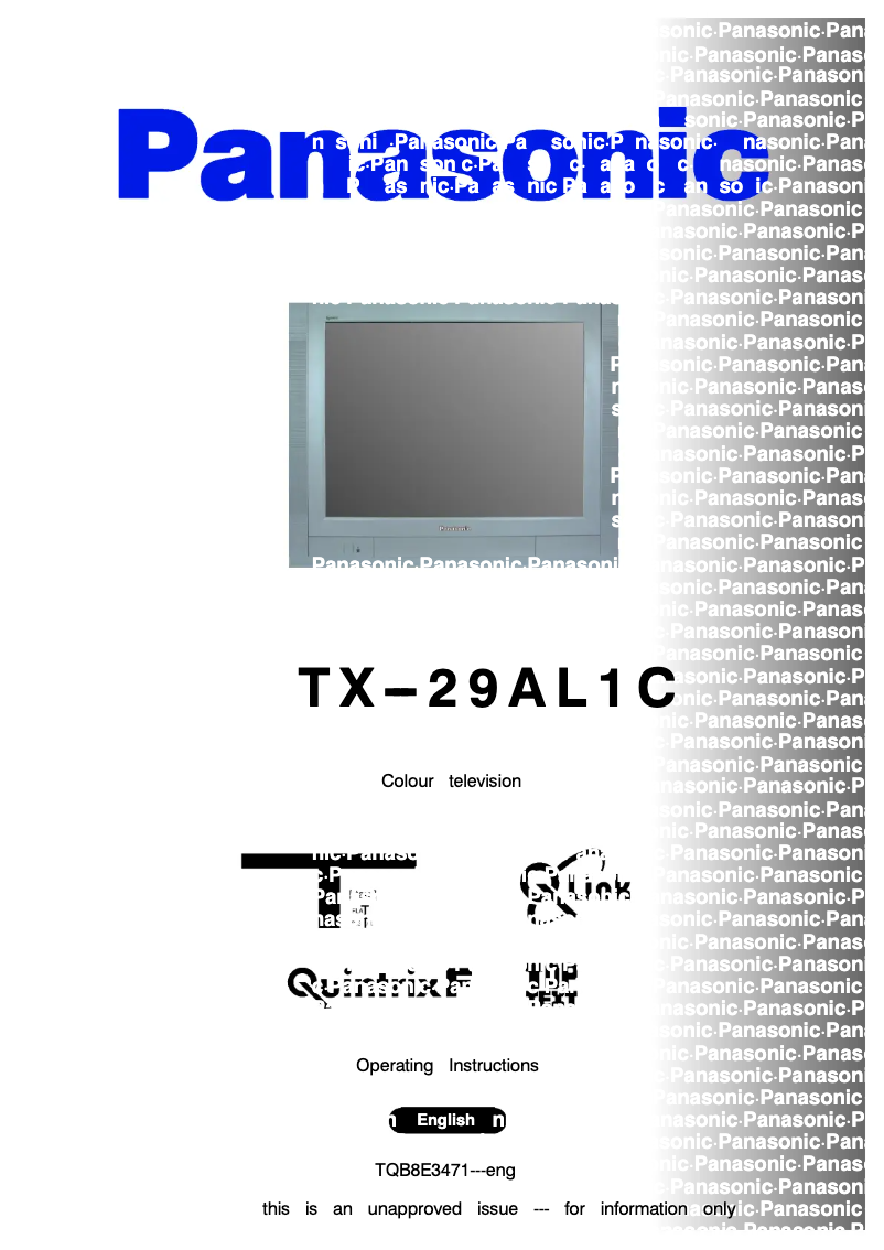 First page image of the manual for TX-29AL1C