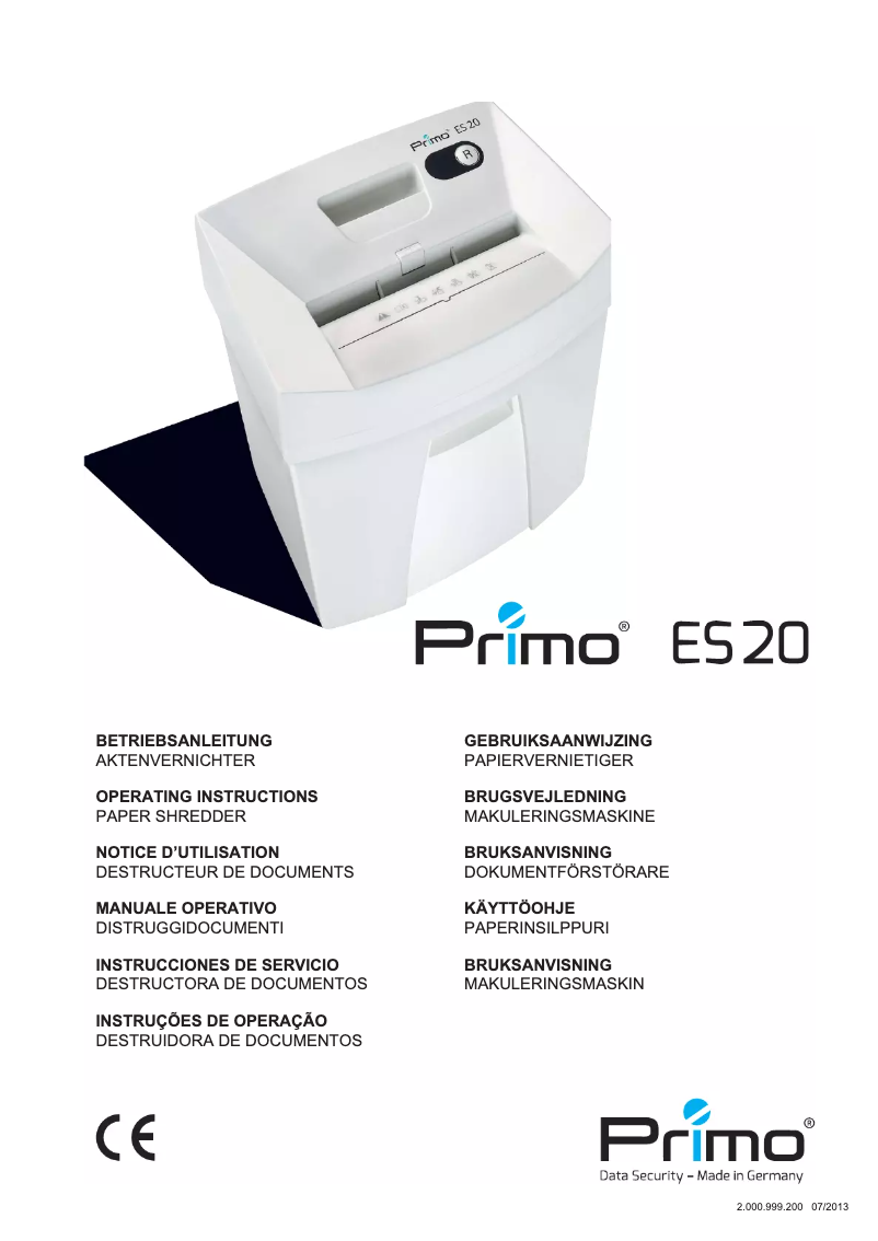 First page image of the manual for ES20