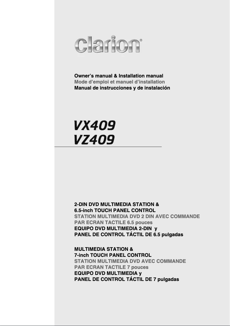 Image de la première page du manuel de l'appareil VZ409