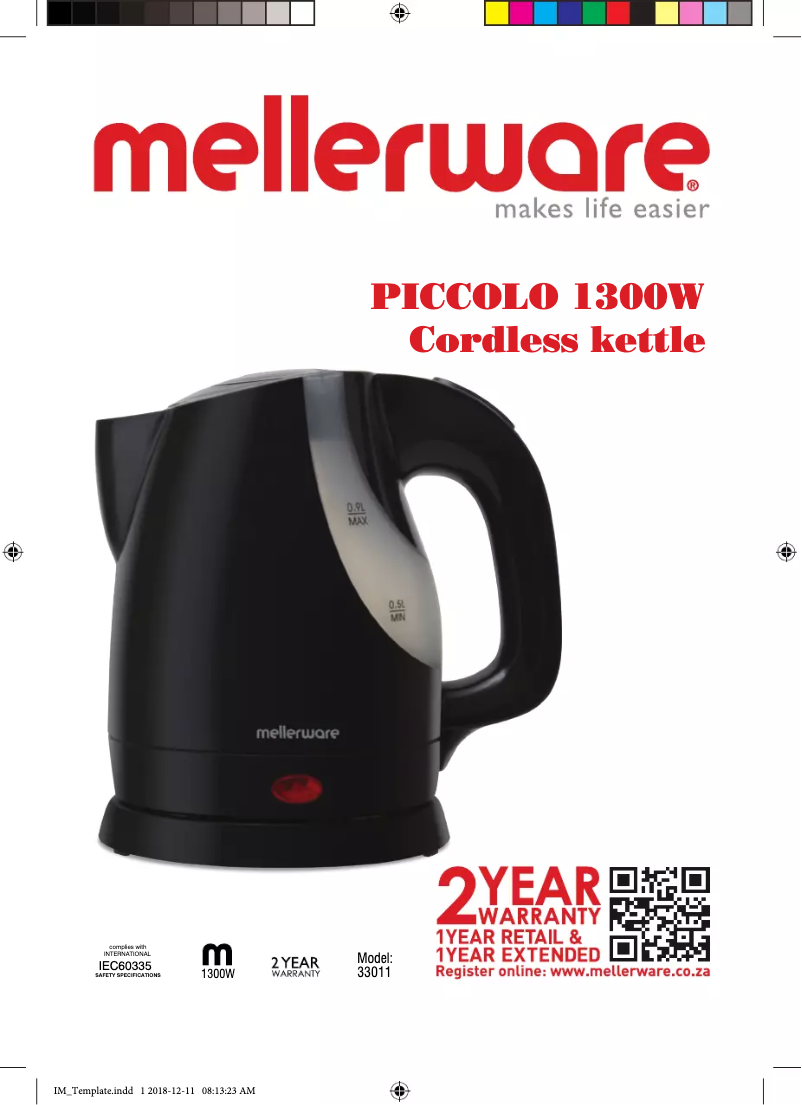 Page 1 of the manual User Manual Mellerware Piccolo 33011