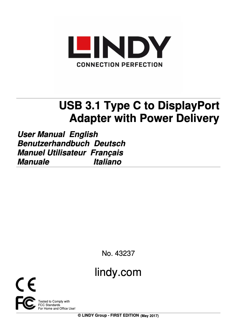 Page 1 of the manual User Manual Lindy 43237