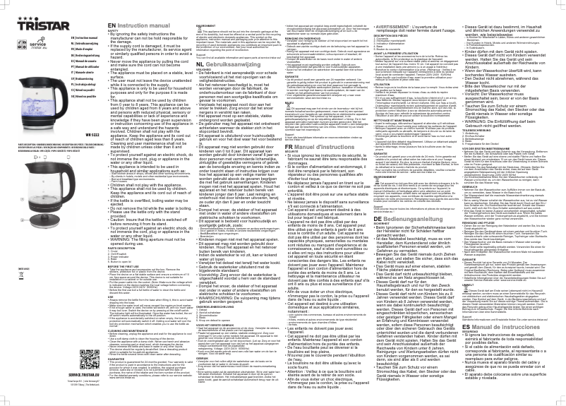 First page image of the manual for WK-3222