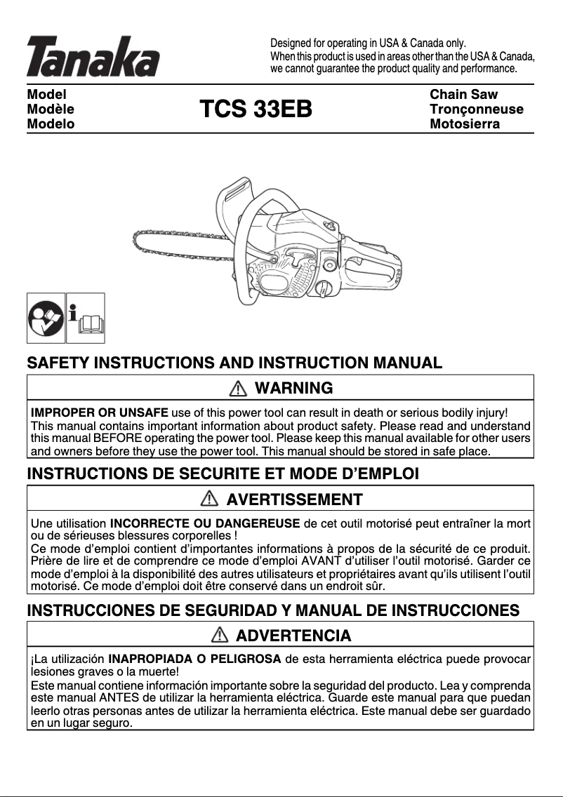 First page image of the manual for TCS33EB
