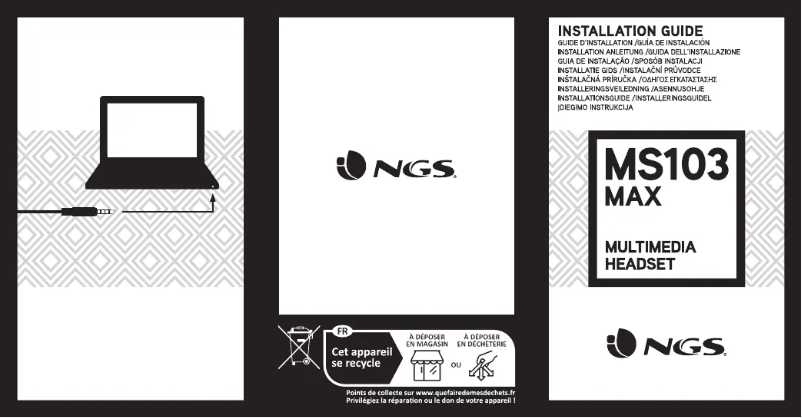 First page image of the manual for MS103 MAX