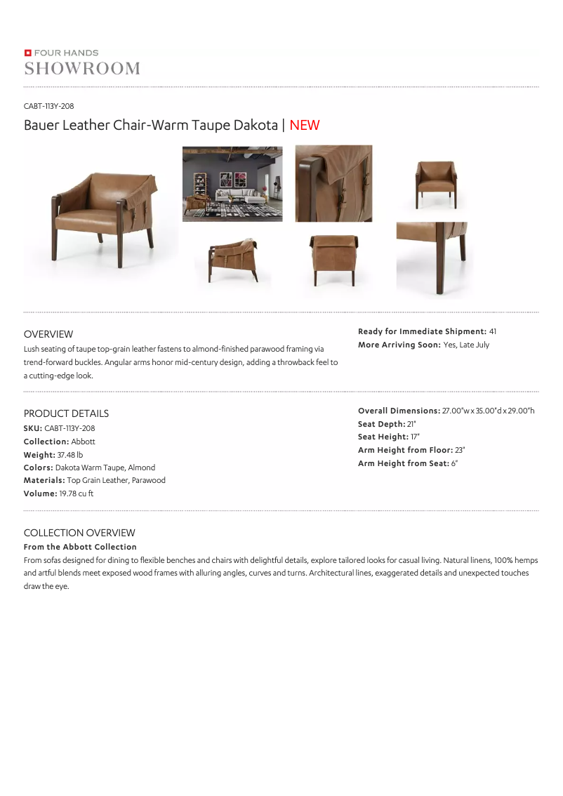 Page 1 of the manual User Manual Four Hands CABT-113Y-208