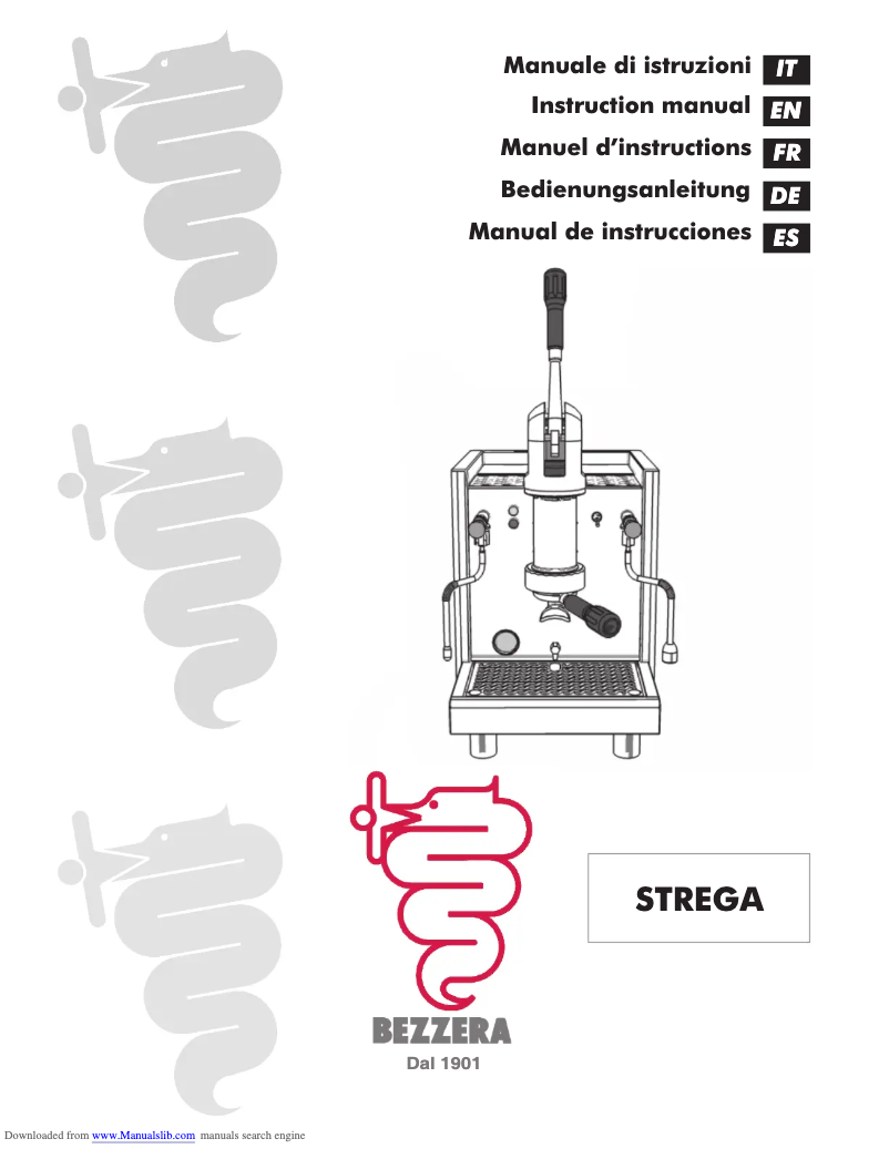 Page 1 of the manual User Manual Bezzera Strega