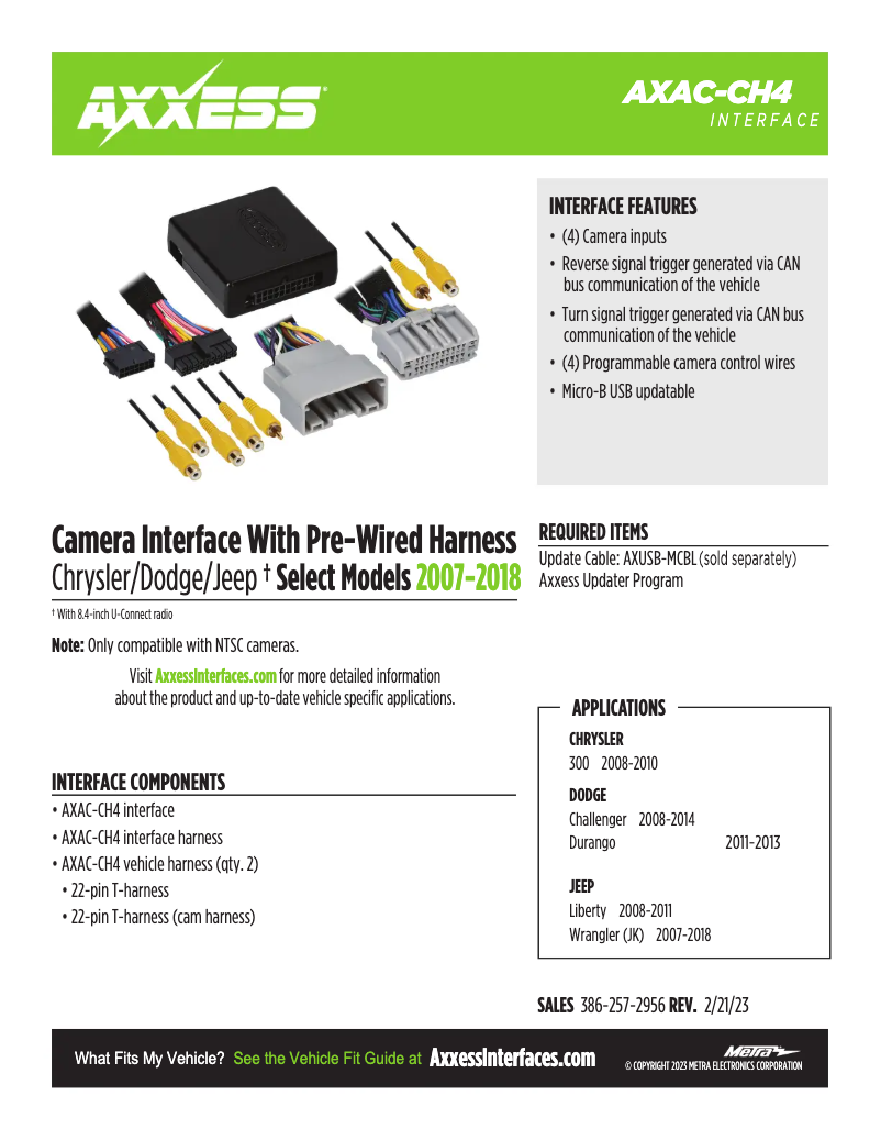 First page image of the manual for AXAC-CH4