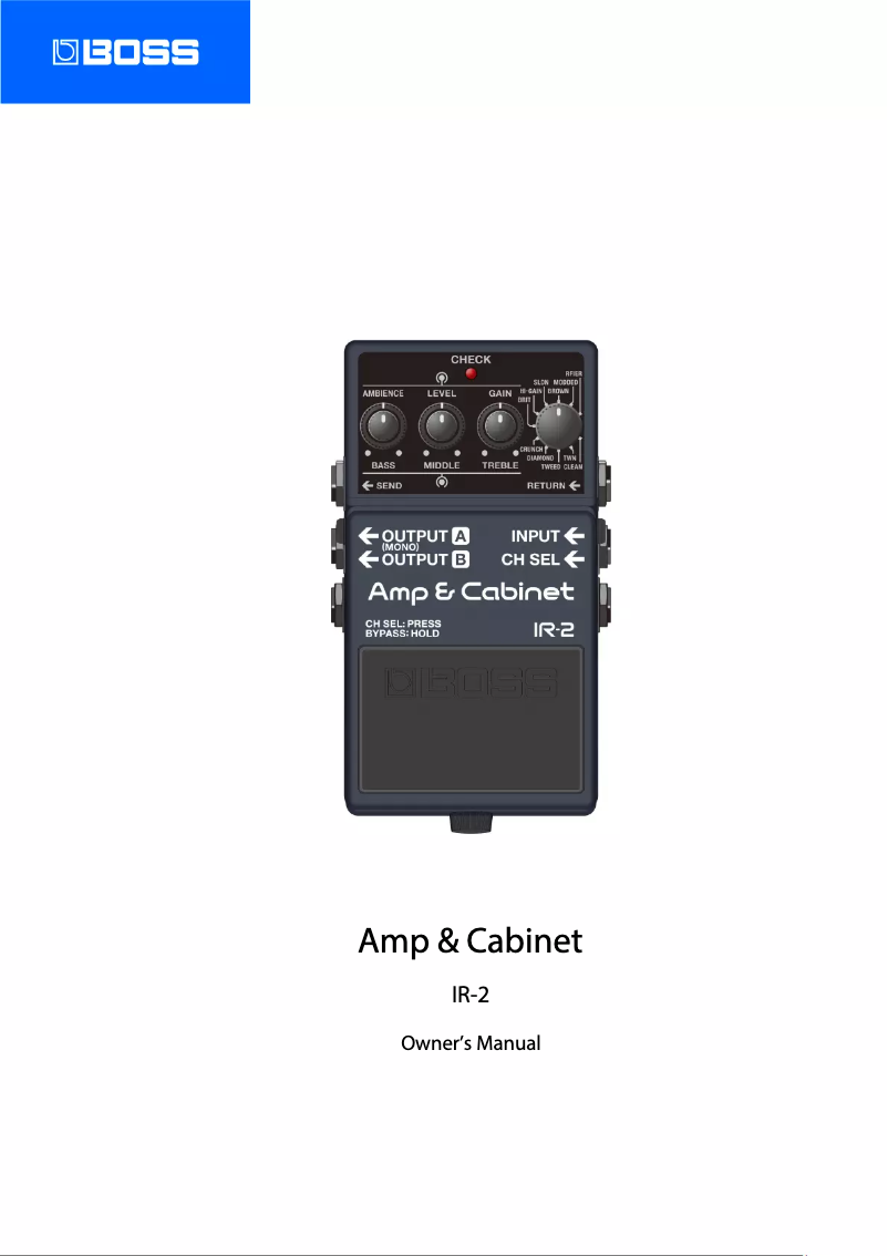 Page 1 of the manual User Manual Boss IR-2