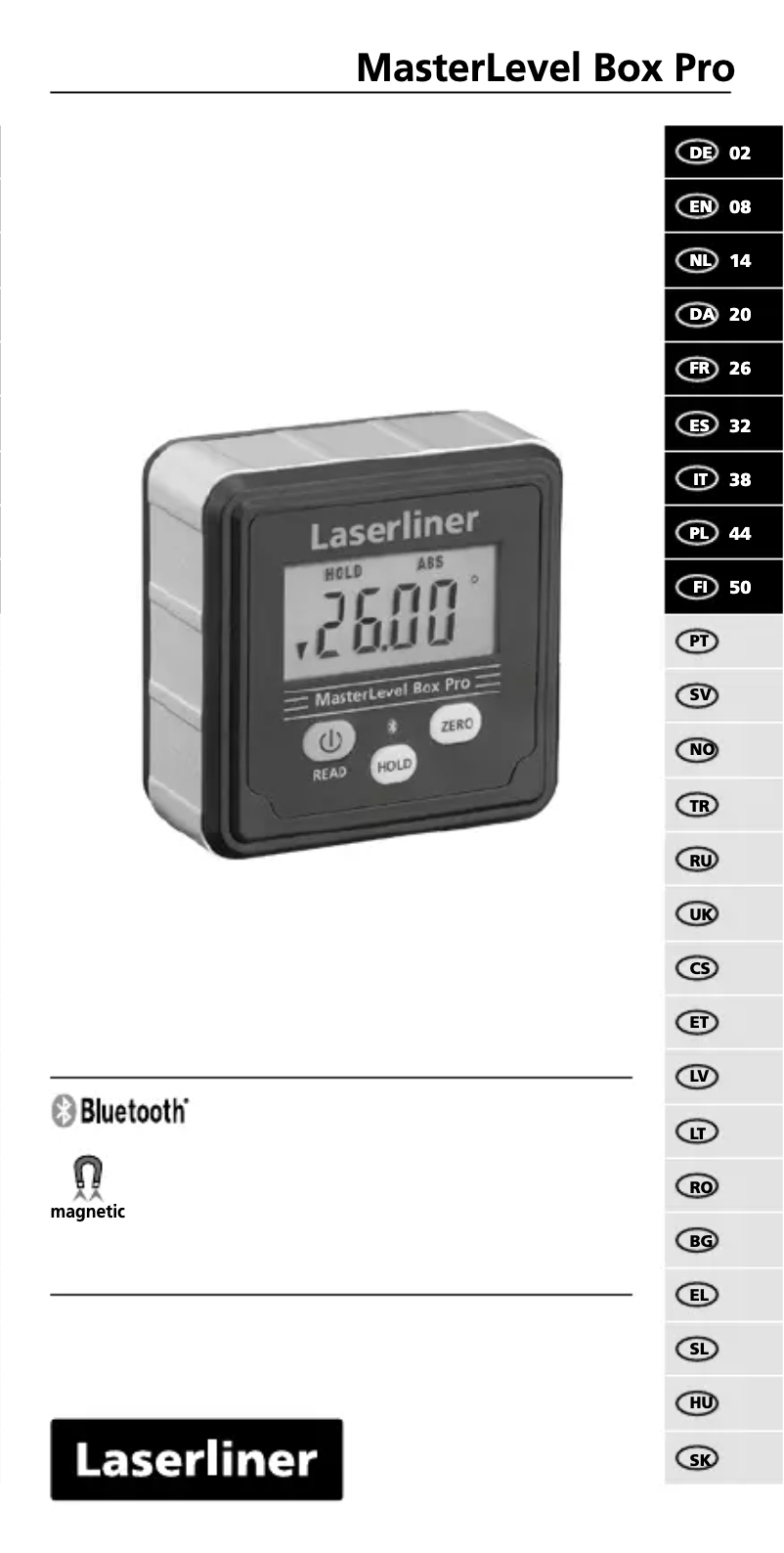 Page 1 of the manual User Manual Laserliner MasterLevel Box Pro