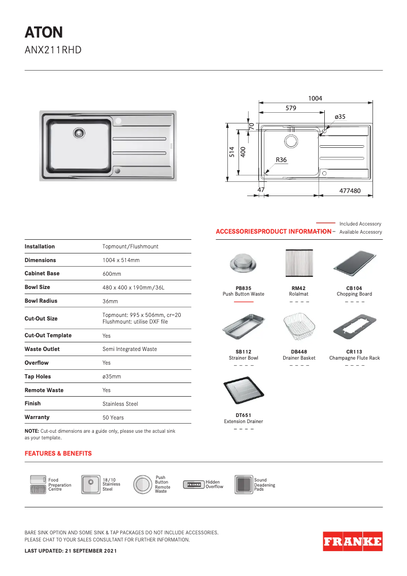 Image de la première page du manuel de l'appareil ANX211RHD