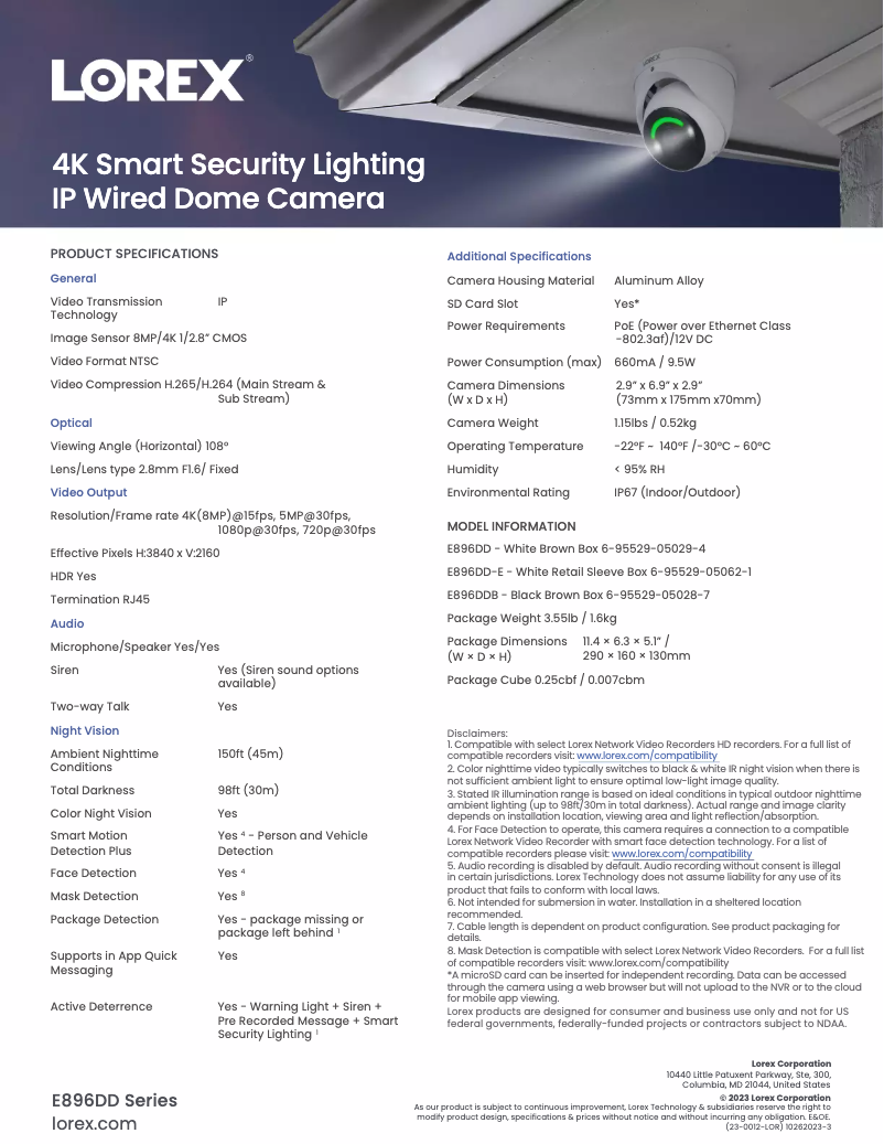 First page image of the manual for E896DD