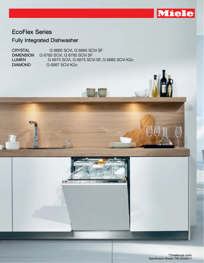 Page 1 of the manual Technical Sheet Miele EcoFlex G 6875 SCVi AM