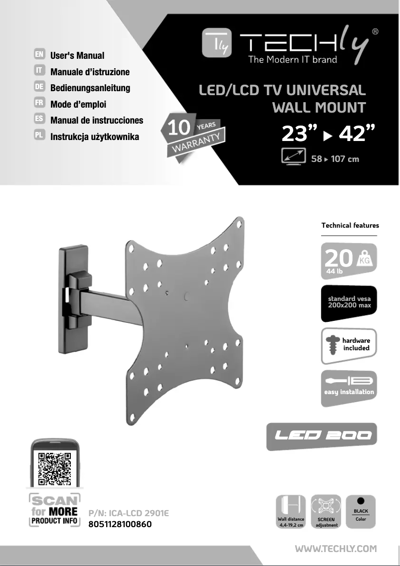 Page 1 of the manual User Manual Techly ICA-LCD 2901E