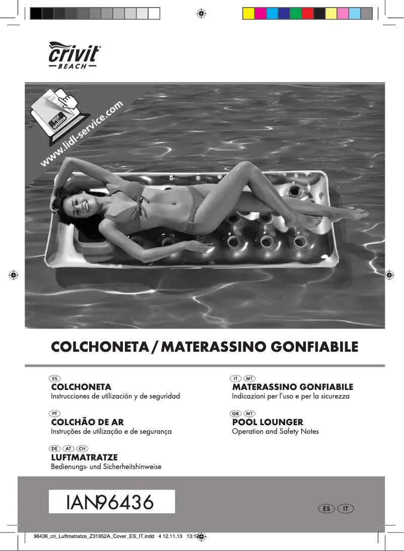 First page image of the manual for IAN 096436