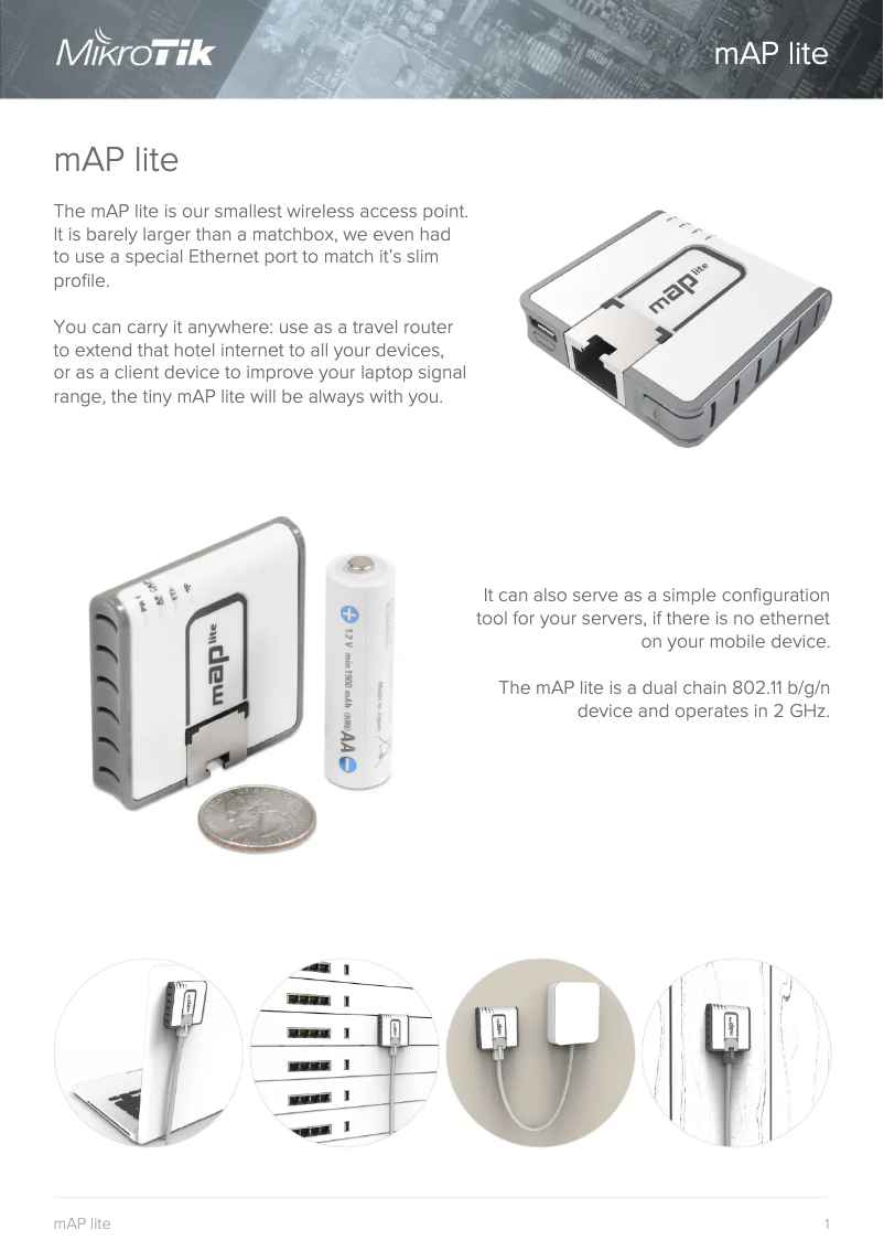 Page 1 of the manual Brochure Mikrotik RBMAPL-2ND