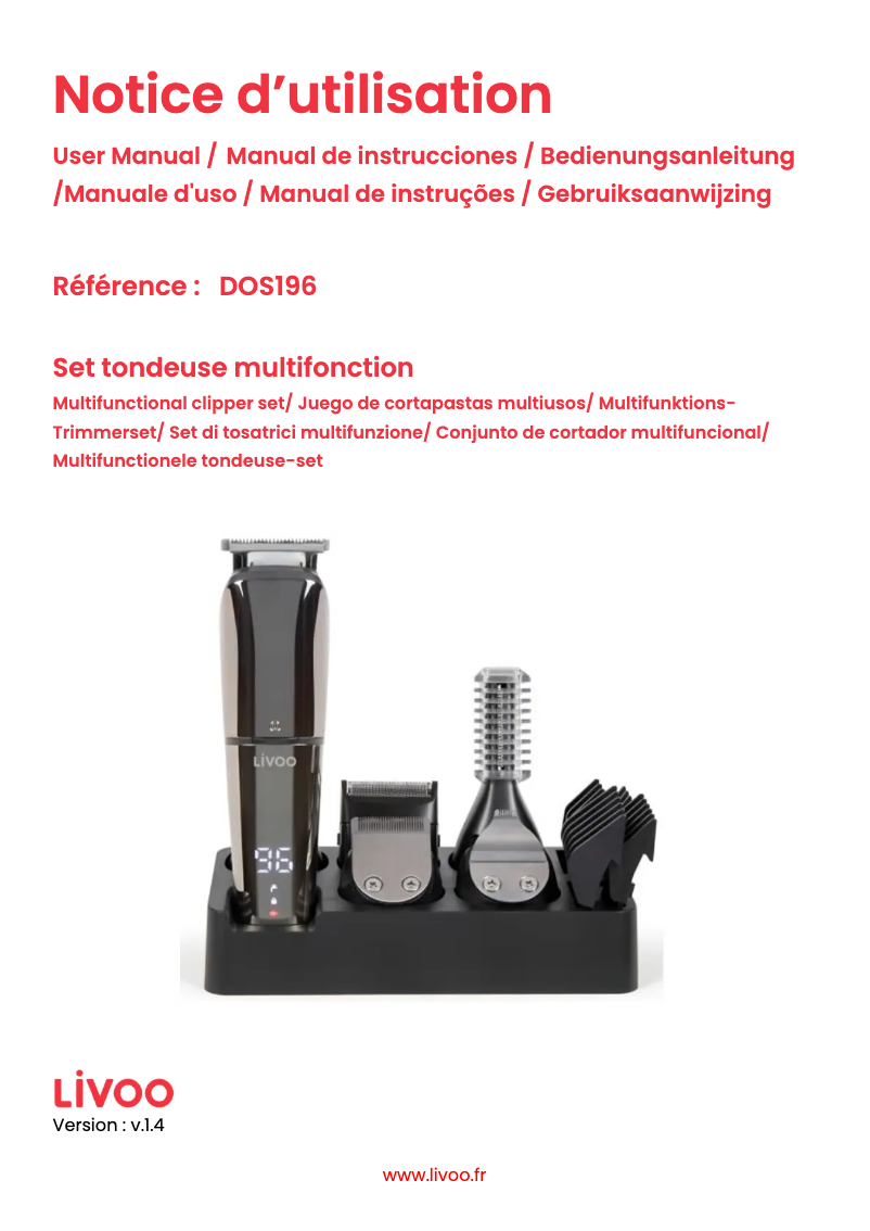 Page 1 of the manual User Manual Livoo DOS196