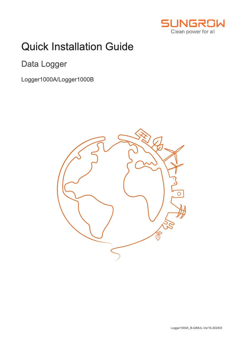 Image de la première page du manuel de l'appareil Logger1000