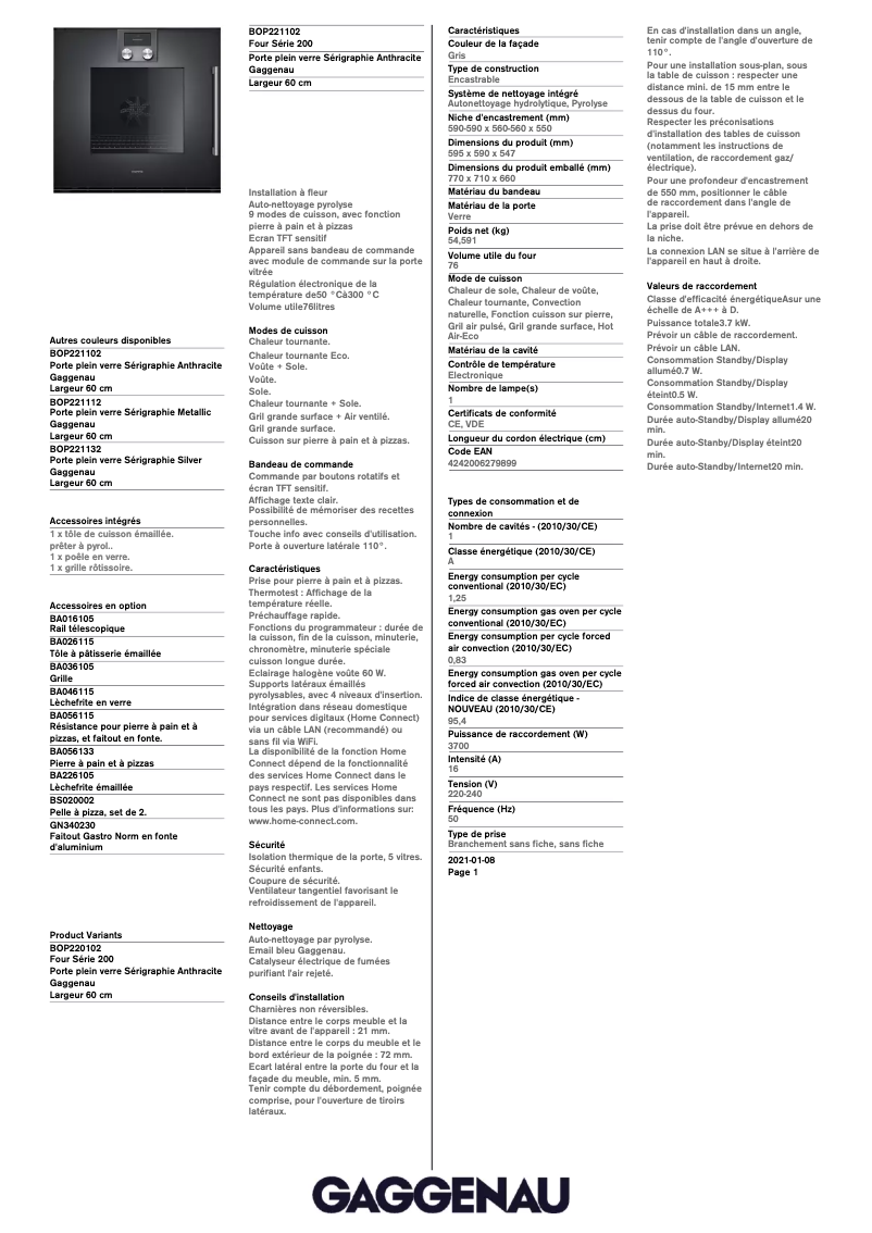 First page image of the manual for BOP221102