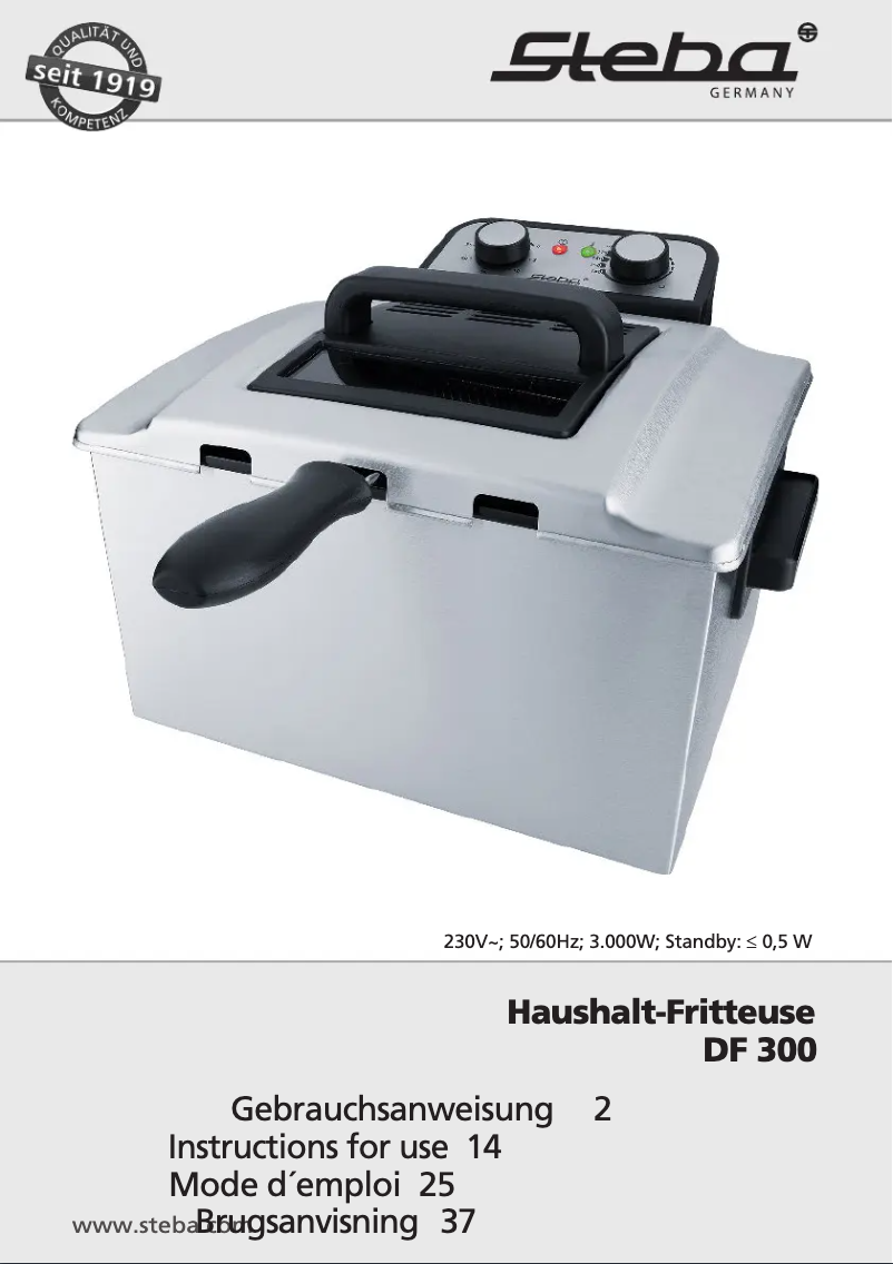 First page image of the manual for DF 300