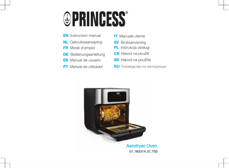 Page 1 of the manual User Manual Princess Aerofryer Oven 183314