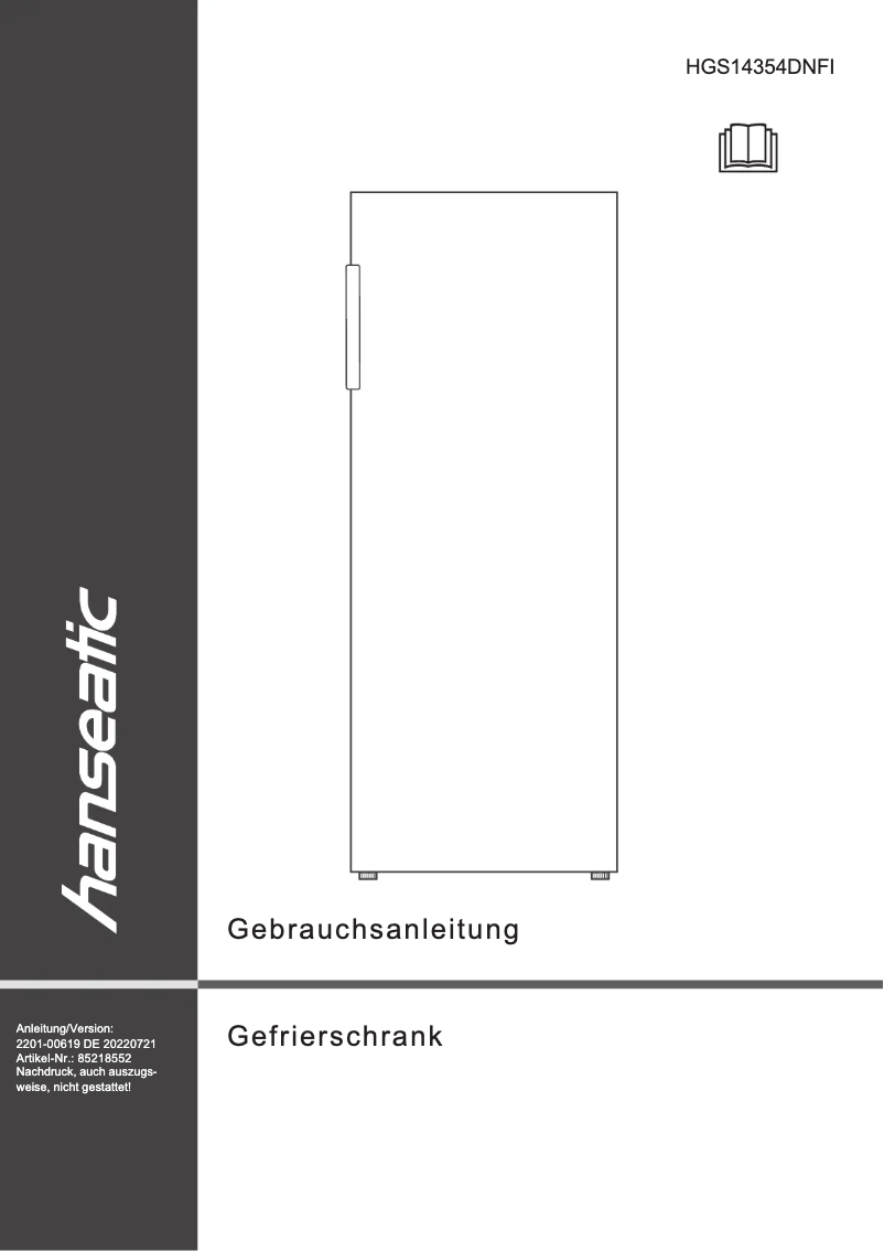 First page image of the manual for HGS14354DNFI