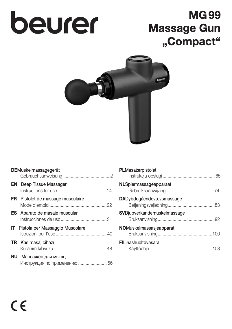 First page image of the manual for MG 99
