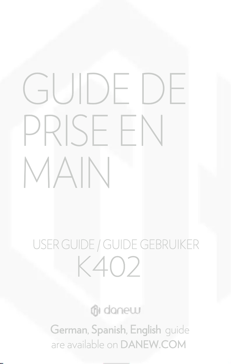 Page 1 of the manual User Manual Danew K402 v8.1