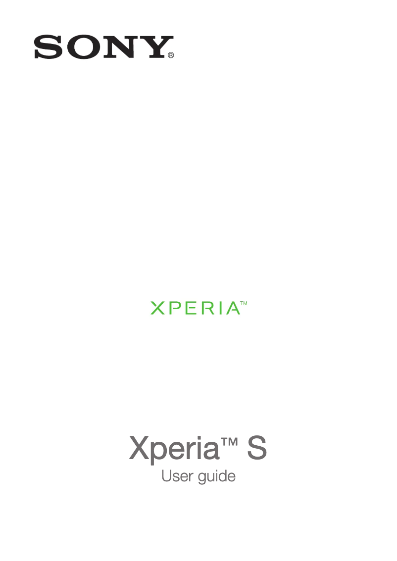 First page image of the manual for Xperia S